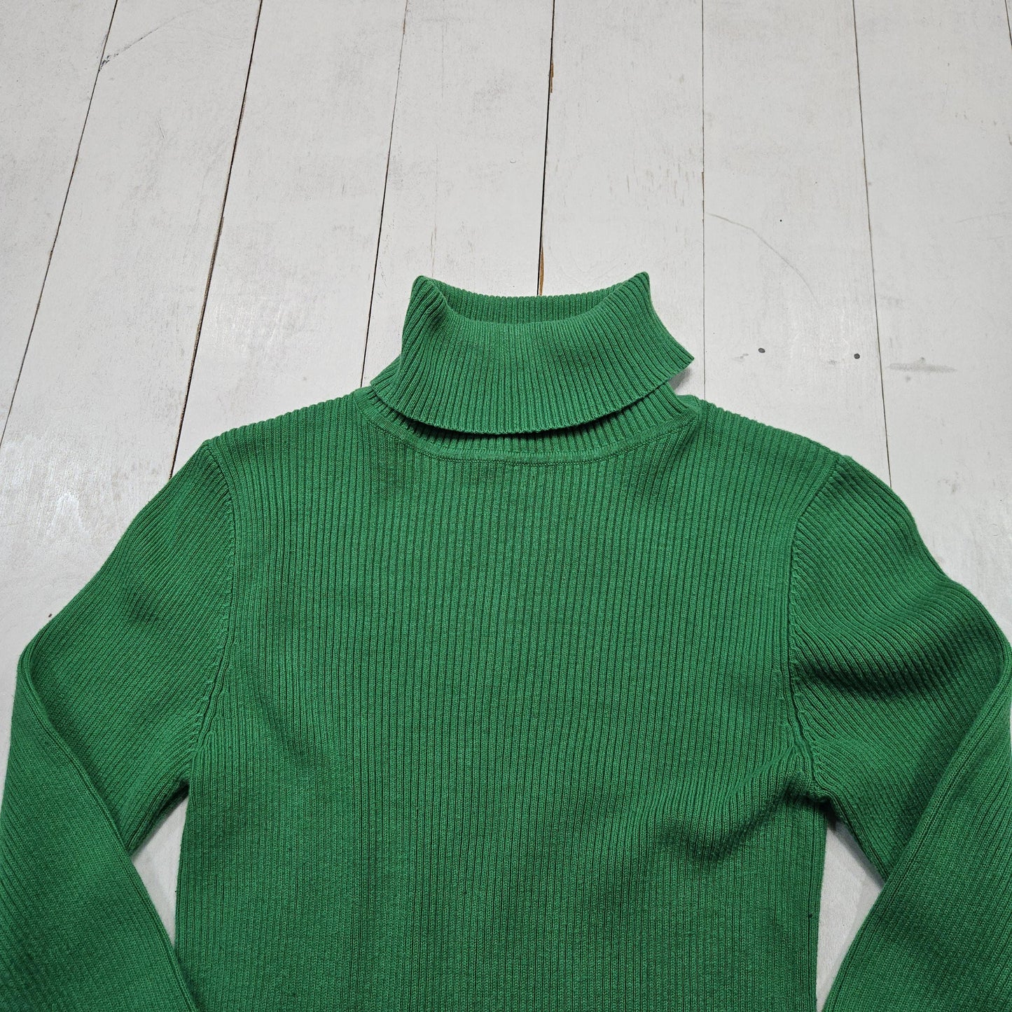 1990s/2000s Y2K Unbranded Green Turtleneck Sweatshirt Women's Size XS