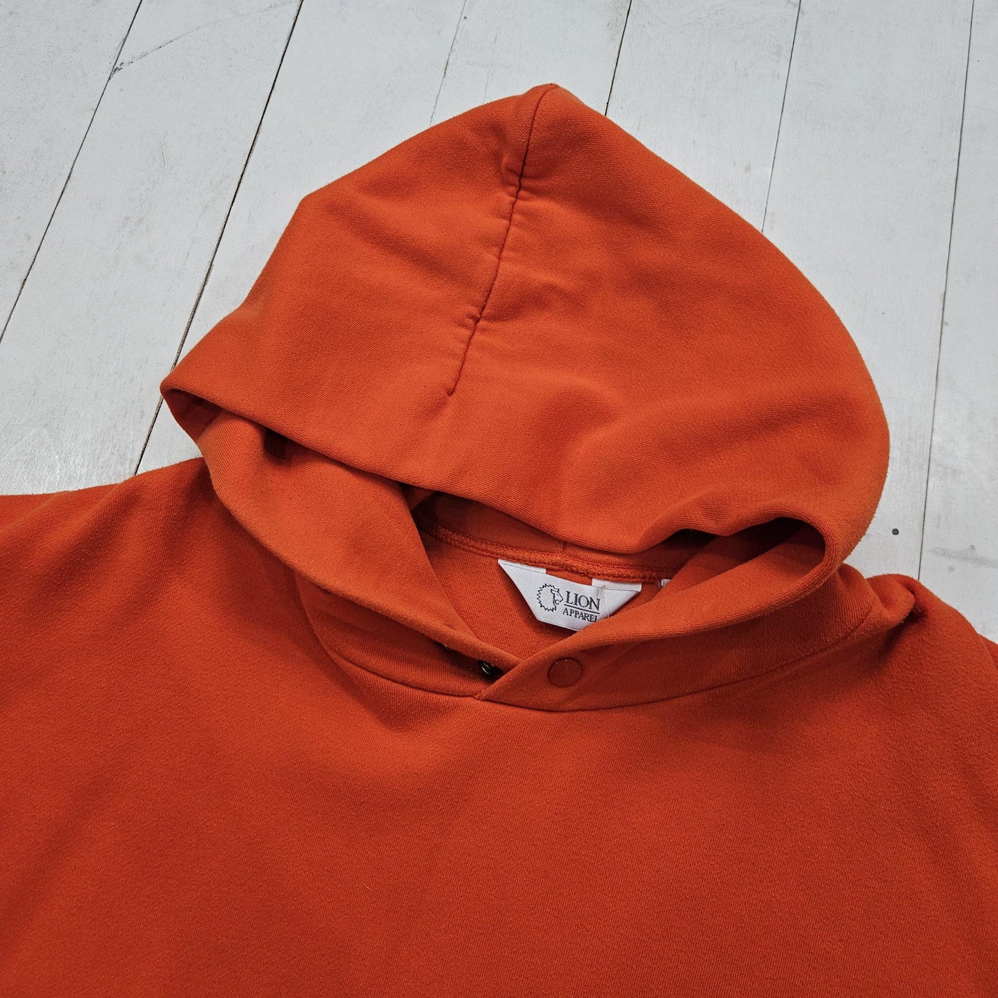 1990s/2000s Y2K Lion Apparel Double Face Orange Workwear Hoodie Size XXL/3XL+