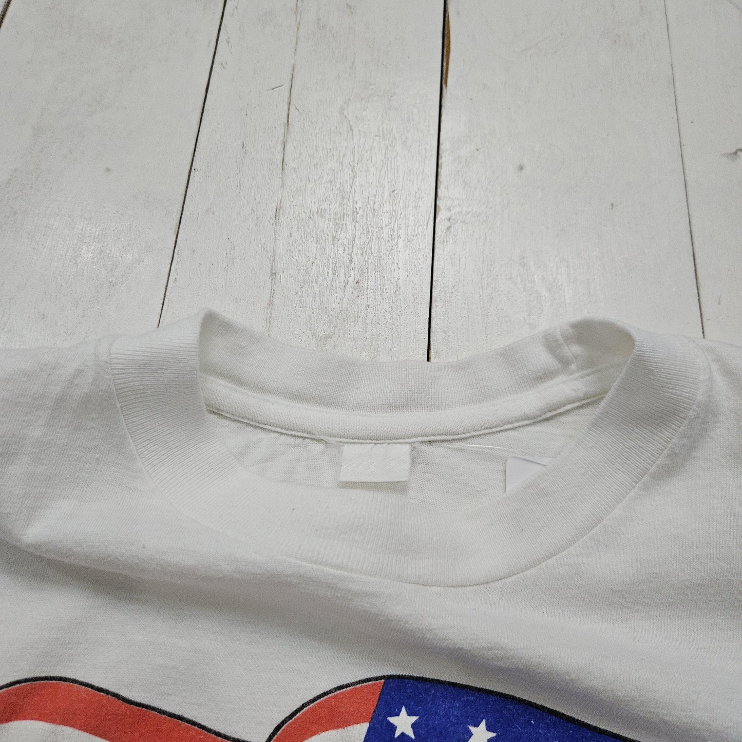 1990s White USA American Flag Bald Eagle T-Shirt Size S