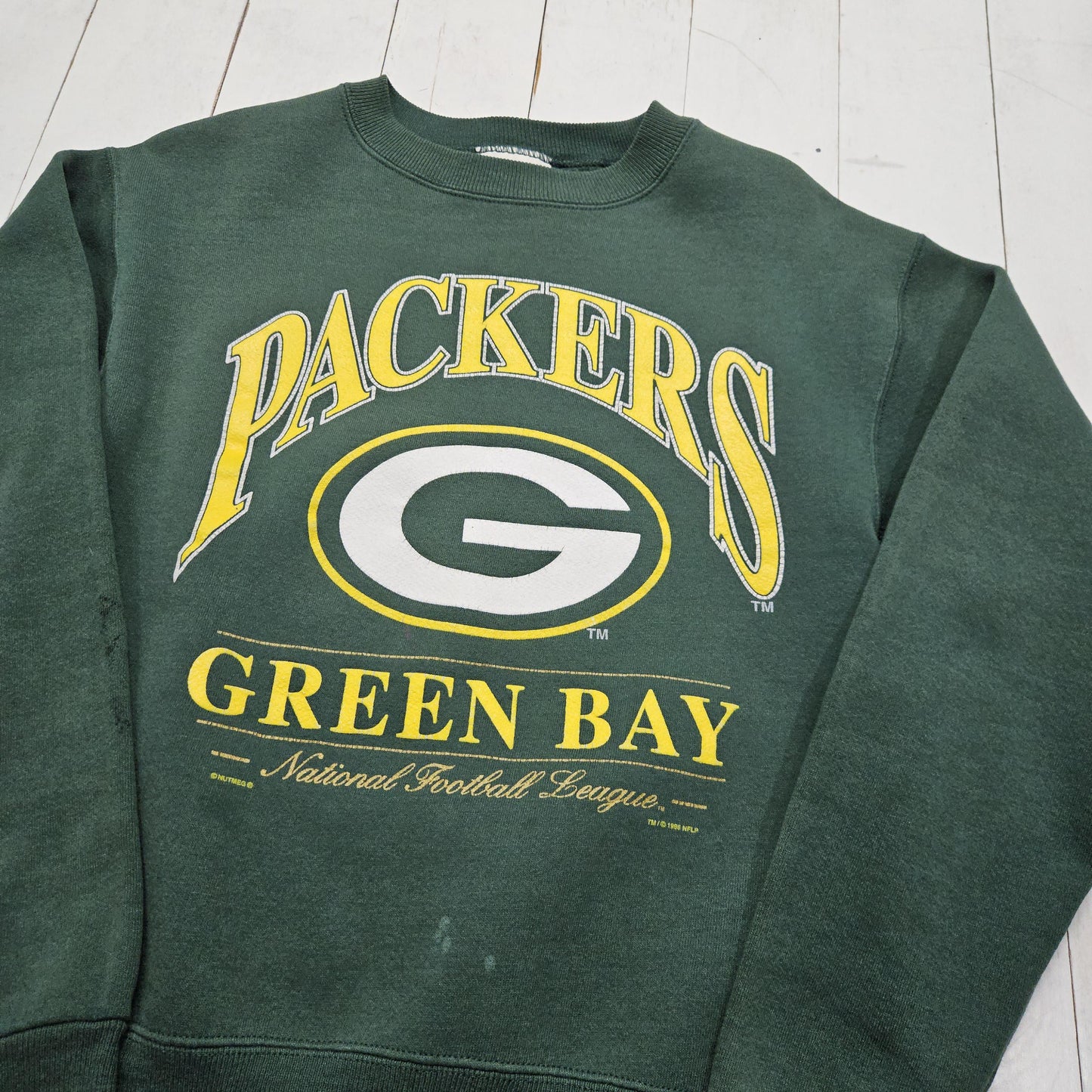 1990s 1996 Lee Sport Green Bay Packers NFL Football Sweatshirt Made in USA Size S
