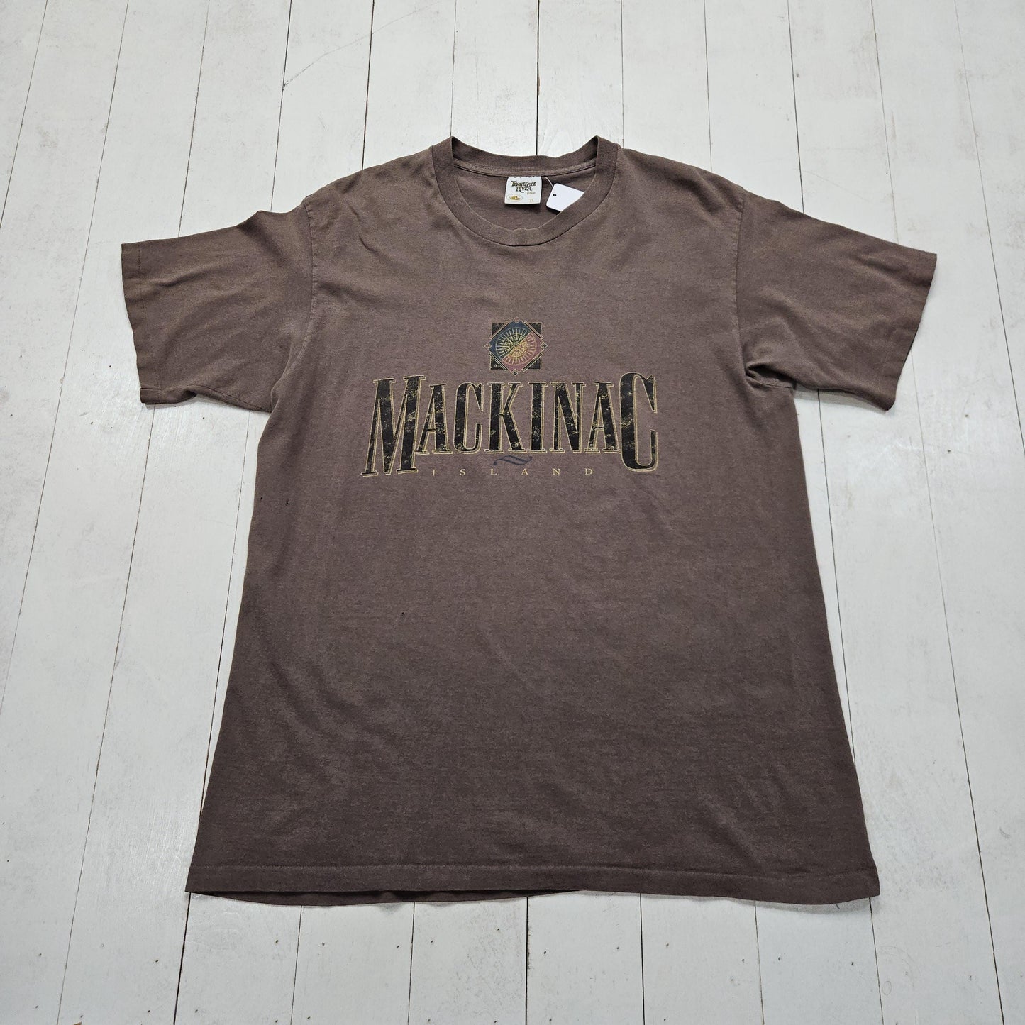 1990s 1995 Tennessee River Brown Mackinac Island Michigan Souvenir T-Shirt Made in USA Size XL