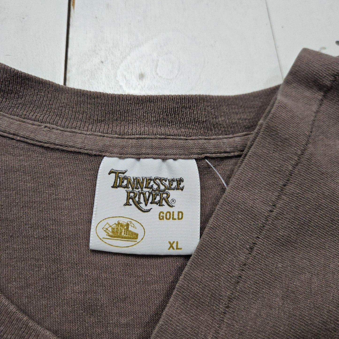 1990s 1995 Tennessee River Brown Mackinac Island Michigan Souvenir T-Shirt Made in USA Size XL