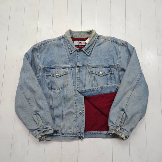 2000s Y2K Bugle Boy Fleece Lined Denim Jacket Size L - People's Champ Vintage -Jackets-Denim Jackets