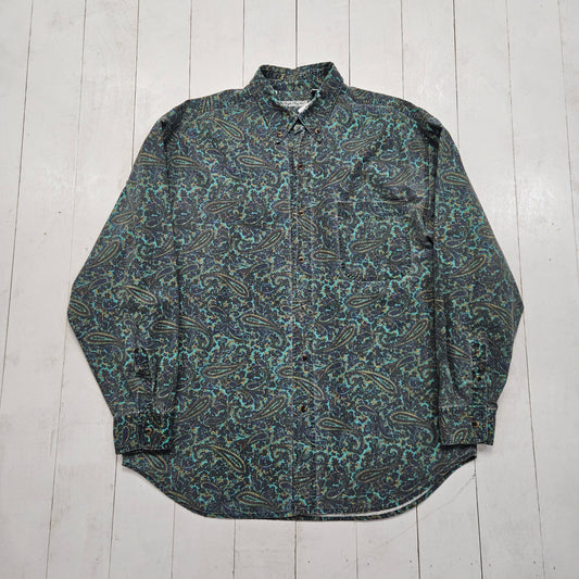 1980s/1990s Bugle Boy Paisley Print Button Down Shirt Size L/XL - People's Champ Vintage -Shirts - Longsleeve