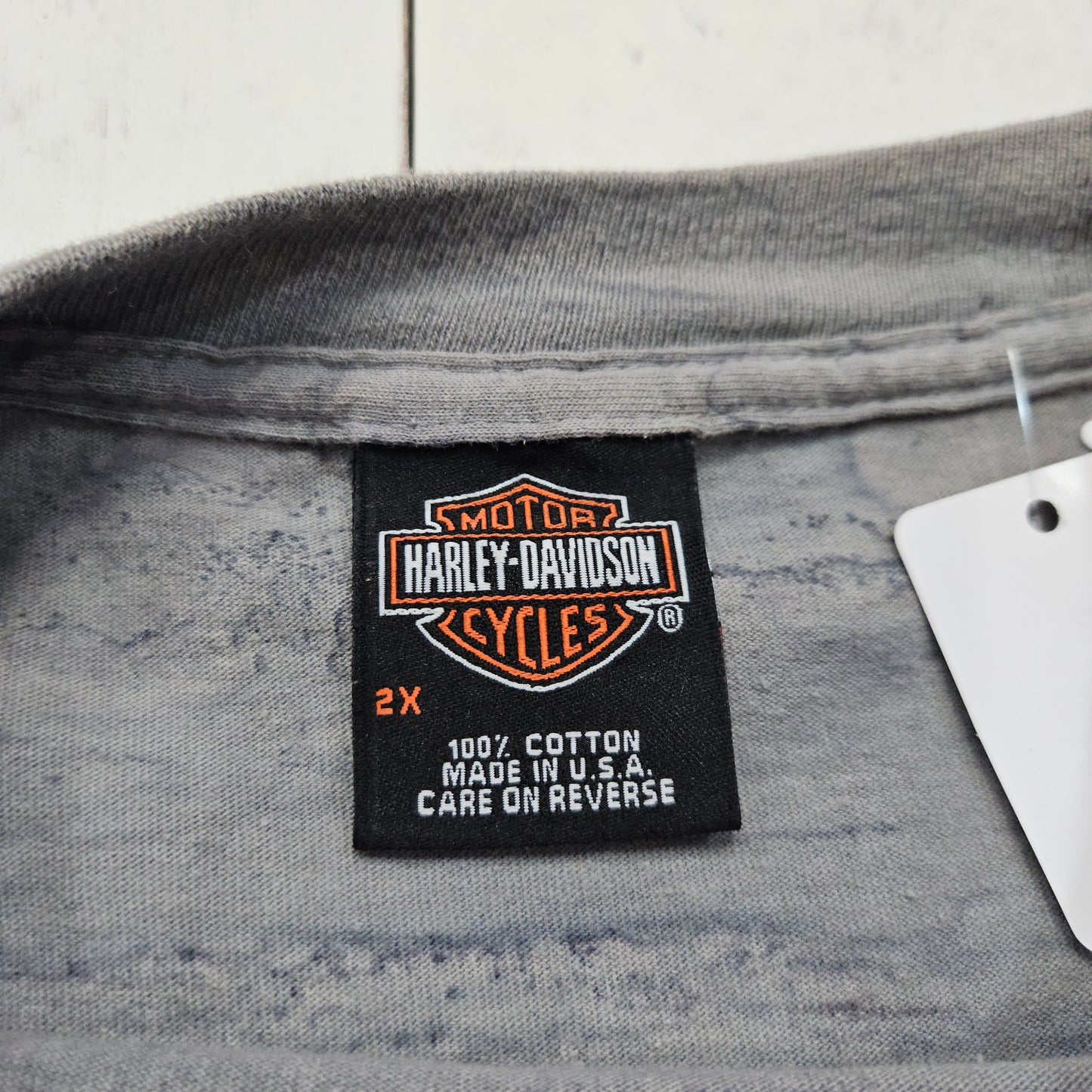 1990s Harley Davidson Stonewash Tie Dye Longsleeve T-Shirt Motown Made in USA Size XXL