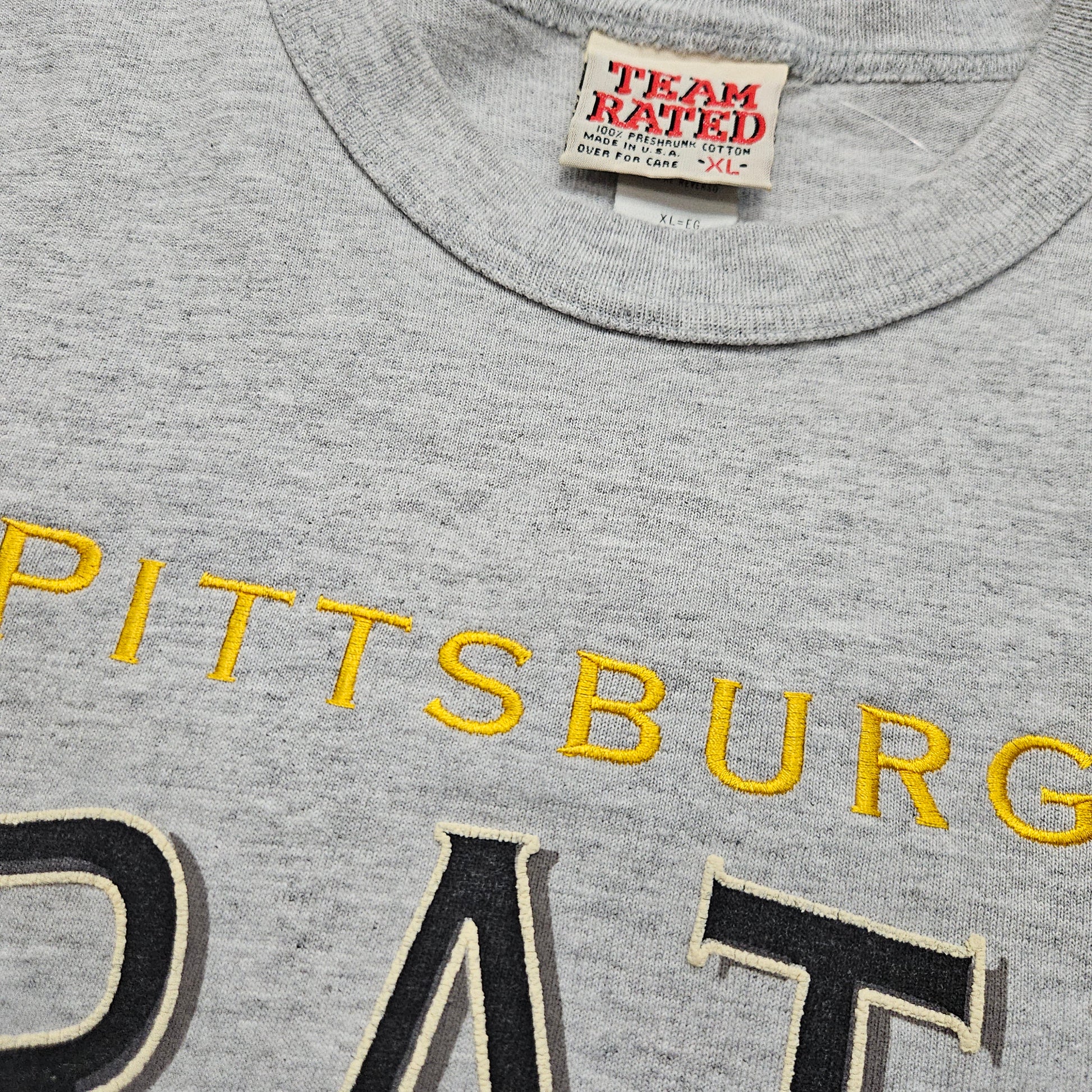 1990s 1994 Team Rate Long Gone MLB Cooperstown Collection Pittsburgh Pirates 1960 Championship 3/4 Sleeve T-Shirt Made in USA Size L - People's Champ Vintage -T-Shirts - Sports