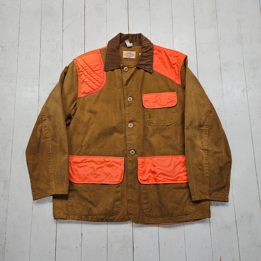1960s/1970s SafTBack Khaki Canvas Hunting Jacket Made in USA Size L/XL - People's Champ Vintage -Jackets-Hunting/Military Jackets