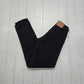 1990s Levi's Black Denim 550 Relaxed Fit Tapered Leg Denim Jeans Made in USA Size 28x34.5