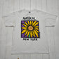 1990s 90 Degree Angle Natural New York Flower Art Print T-Shirt Made in USA Size XL - People's Champ Vintage -T-Shirts