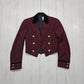 1930s-1950s Double Breasted Maroon/Black Bell Hop Jacket with Livery Buttons Womens Size XS