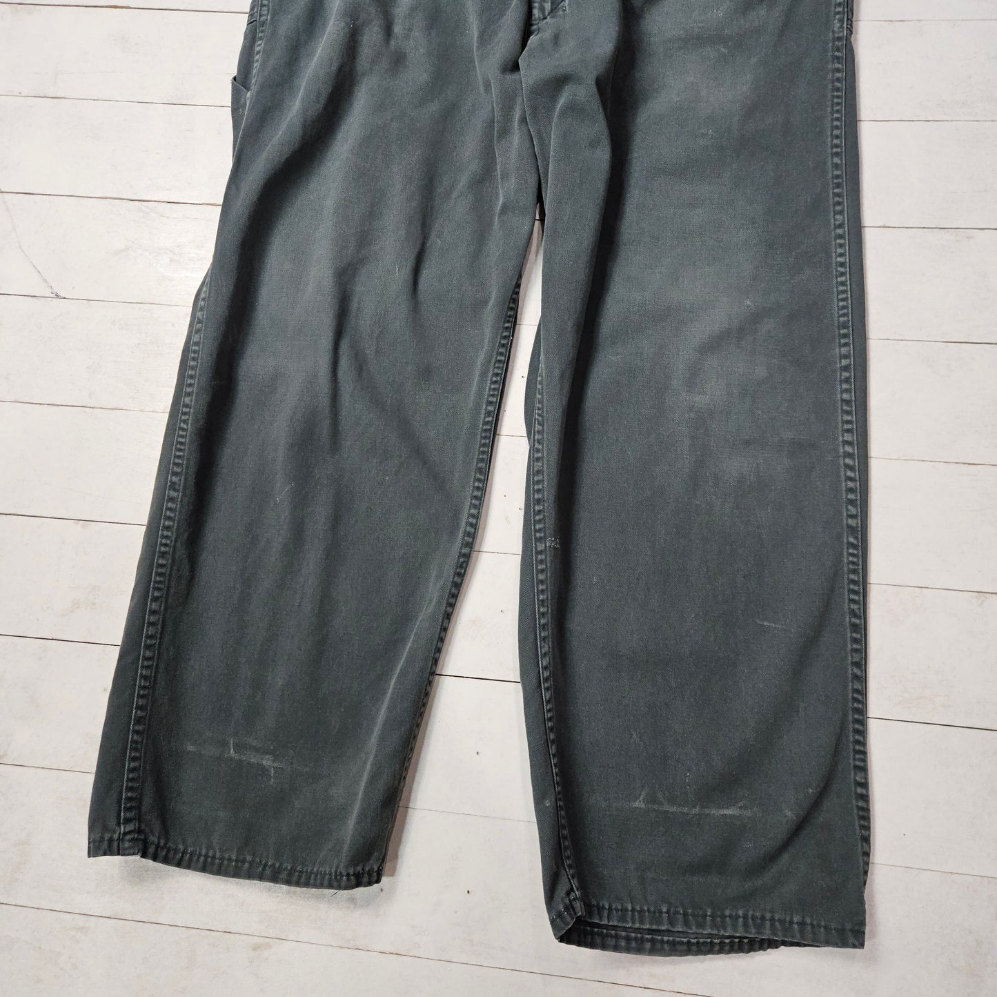 1950s Lee Union-Alls Green Twill Coveralls Sanforized Made in USA Size XL - People's Champ Vintage -Bottoms - Overalls/Coveralls