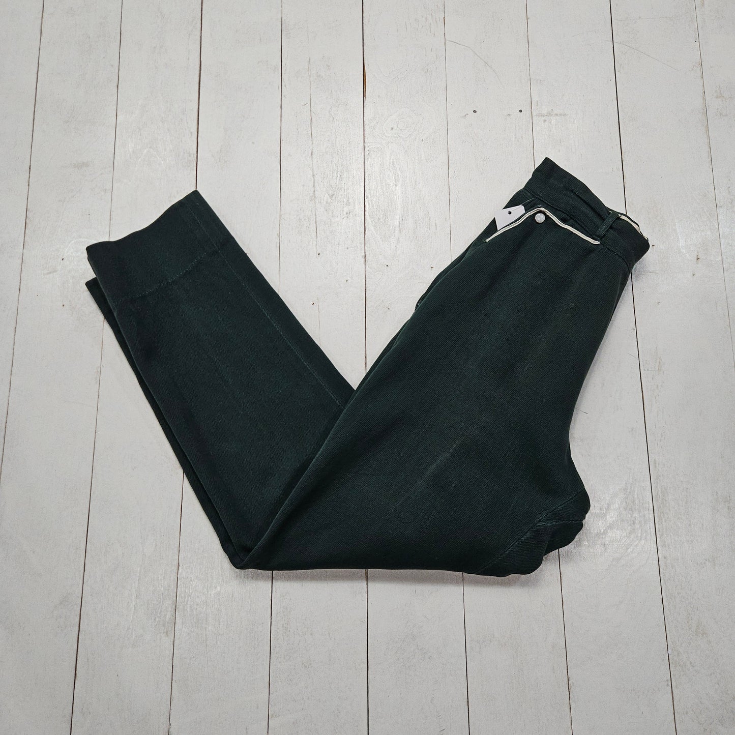 1950s H Bar C Ranchwear Green Side Zip Westernwear Pants Size 25x27 - People's Champ Vintage -Bottoms