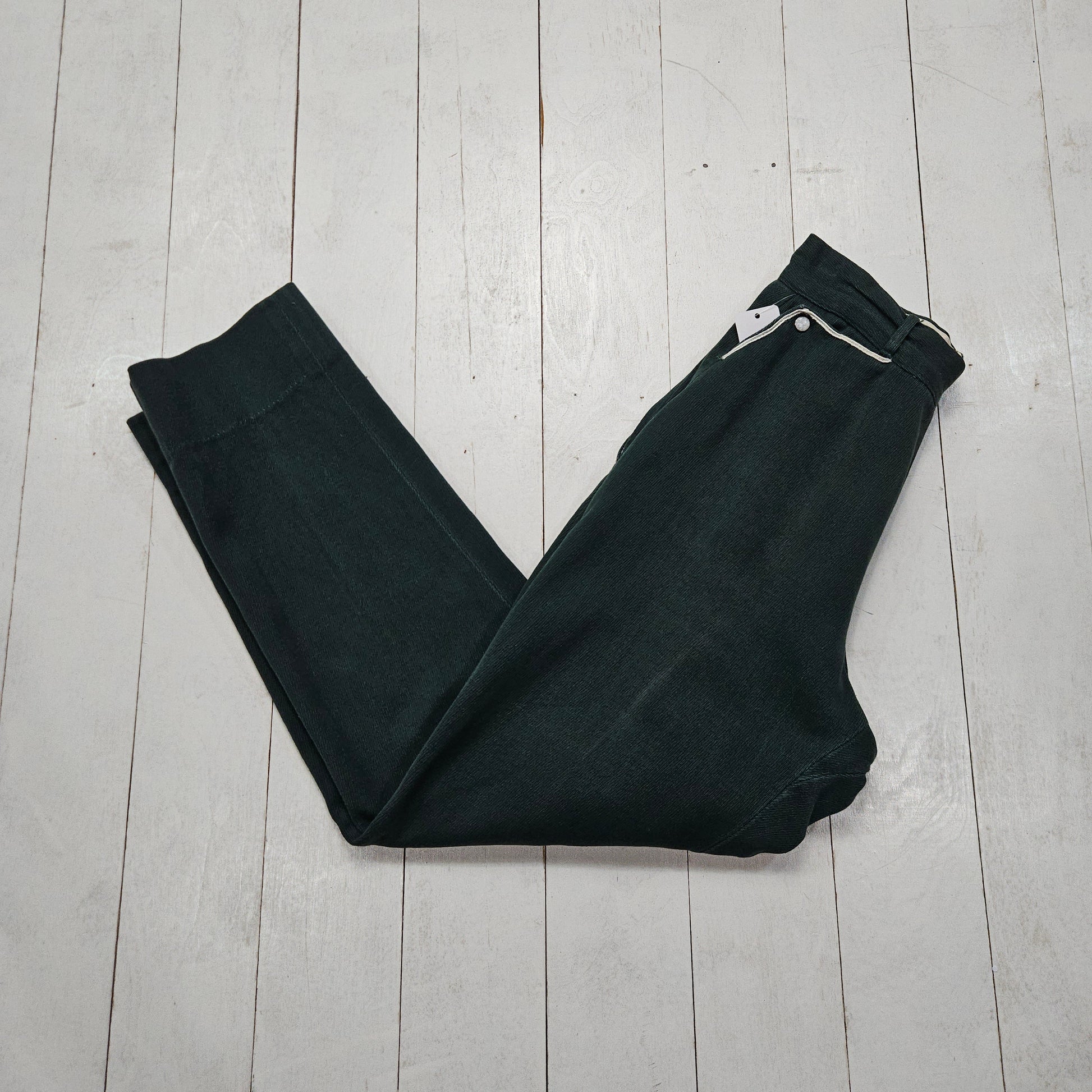 1950s H Bar C Ranchwear Green Side Zip Westernwear Pants Size 25x27 - People's Champ Vintage -Bottoms