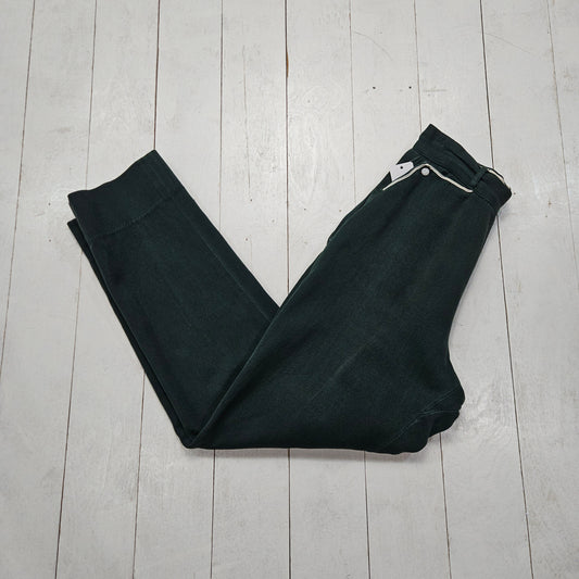 1950s H Bar C Ranchwear Green Side Zip Westernwear Pants Size 25x27 - People's Champ Vintage -Bottoms