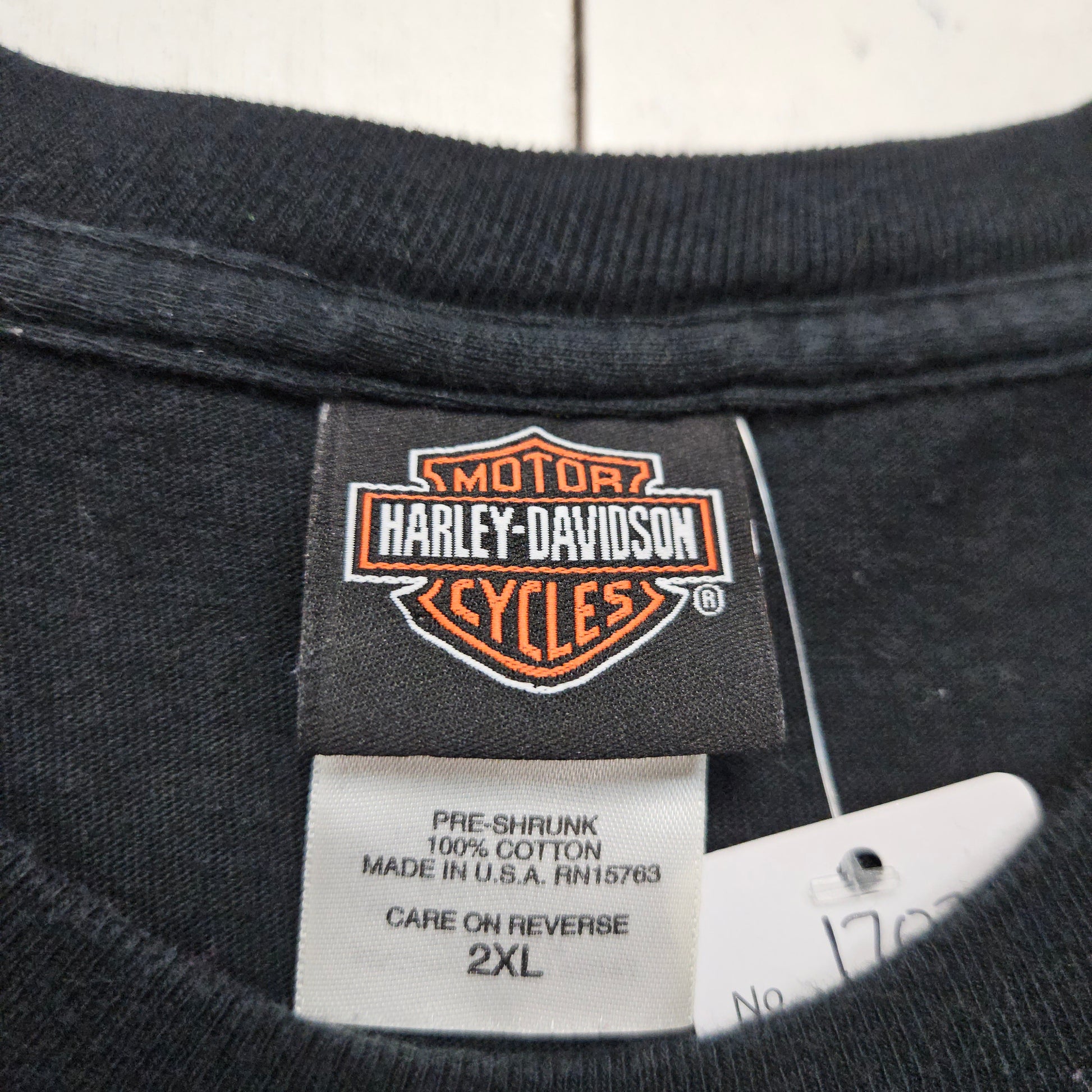 2000s 2003 Harley-Davidson Pinstripe Art Perrysburg Ohio Signature Motorcycle T-Shirt Made in USA Size XXL - People's Champ Vintage -T-Shirts - Harley