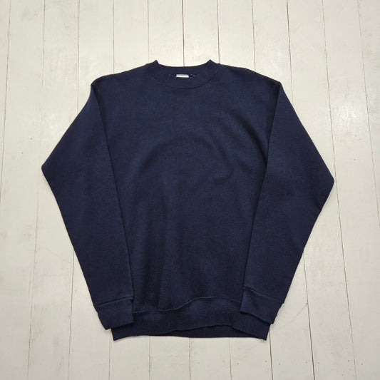1980s/1990s Tultex Maximum Sweats Navy Blue Blank Sweatshirt Made in USA Size L - People's Champ Vintage -Sweatshirts/Hoodies