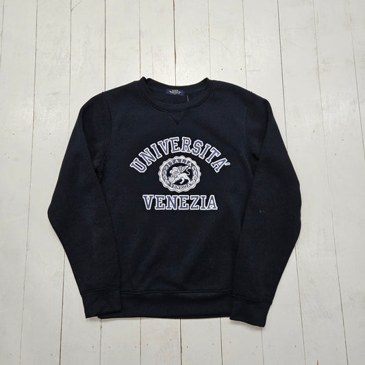 1990s Black Universita Venezia Venice University Sweatshirt Size S