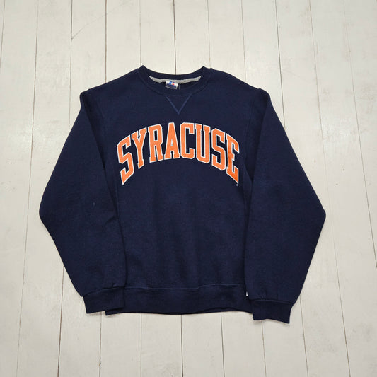 2000s Y2K Russell Athletic Blue Syracuse University Reverse Weave Style Sweatshirt Size S