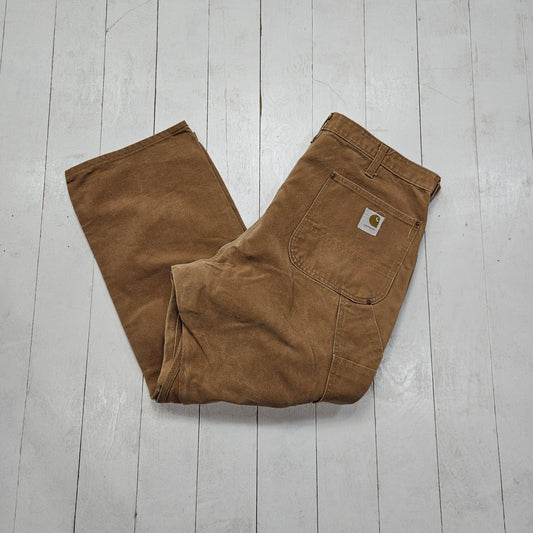 1970s Carhartt Canvas Double Knee Work Pants Made in USA Size 38x28