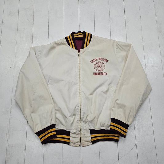 1960s/1970s Jem Reversible Central Michigan University Bomber Jacket Made in USA Size L