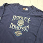 2000s 2007 Harley-Davidson Blue Skull Beaver Falls Pennsylvania Long Sleeve Motorcycle T-Shirt Made in USA Size XL
