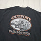 2000s 2003 Y2K Harley-Davidson Black Bar Shield Logo Pinstripe Flames Outpost Pueblo Colorado Motorcycle T-Shirt Made in USA Size XXL