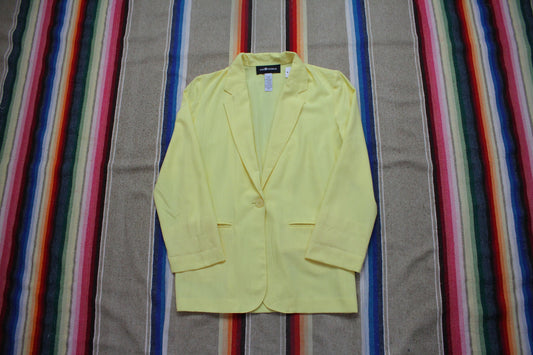 1990s/2000s Sag Harbor Yellow Blazer Jacket Women's Size XL - People's Champ Vintage -Womenswear