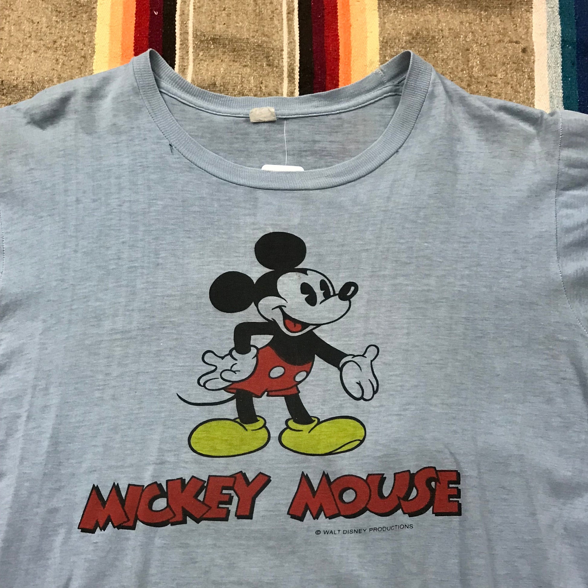 1970s Walt Disney Productions Mickey Mouse Double Sided Print T-Shirt Made in USA Size M