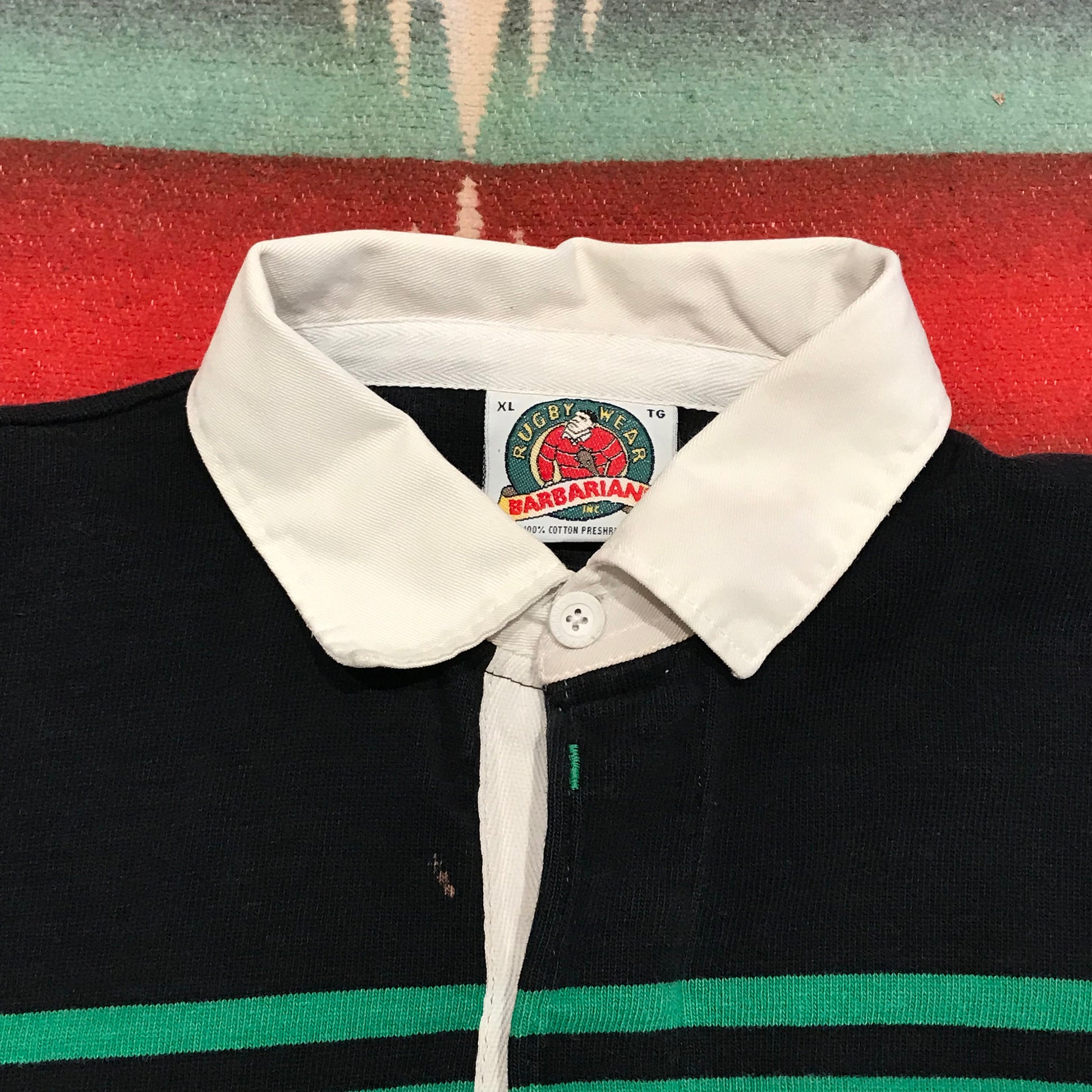 1990s/2000s Barbarian Holy Cross Shortsleeve Rugby Shirt Made in Canada Size L/XL