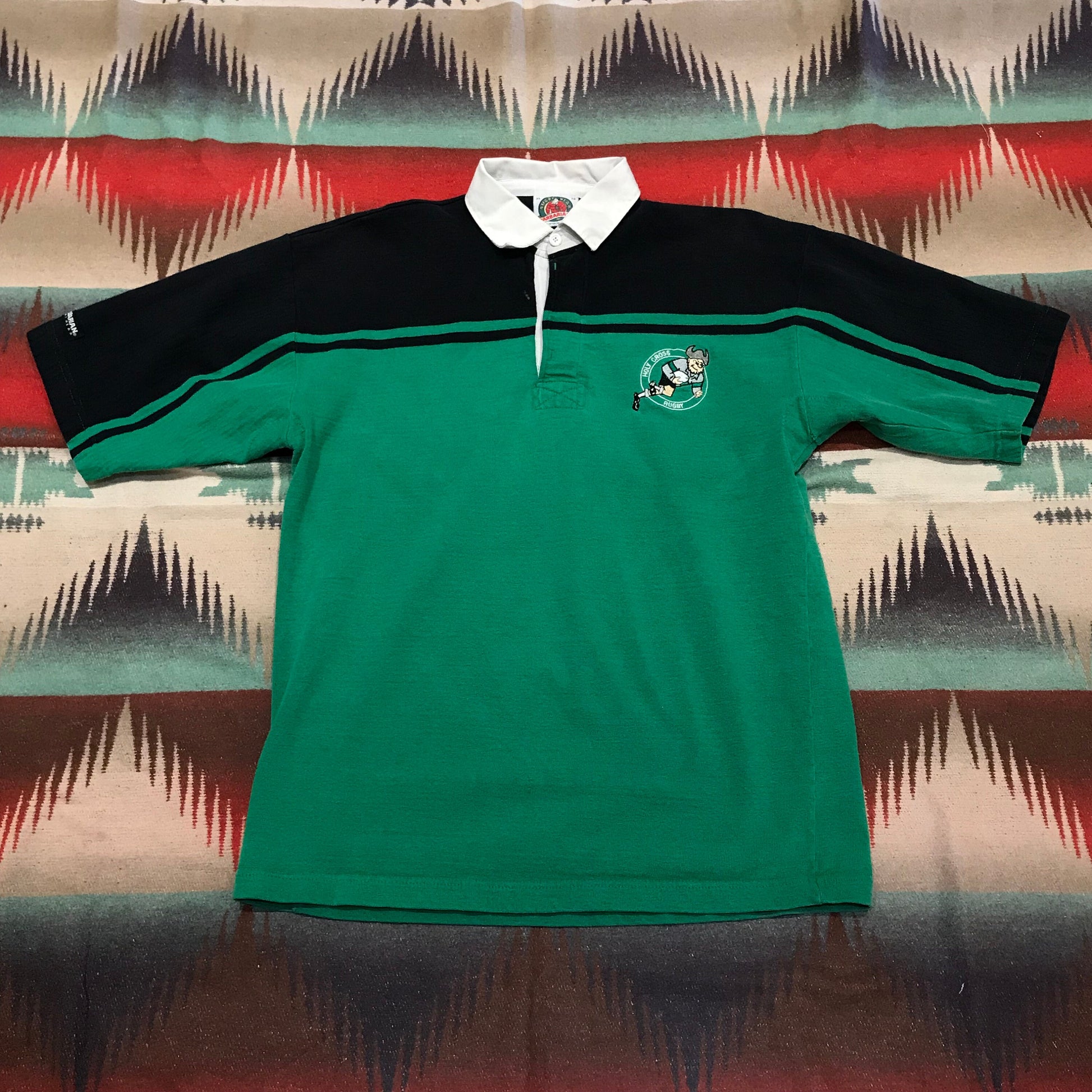 1990s/2000s Barbarian Holy Cross Shortsleeve Rugby Shirt Made in Canada Size L/XL