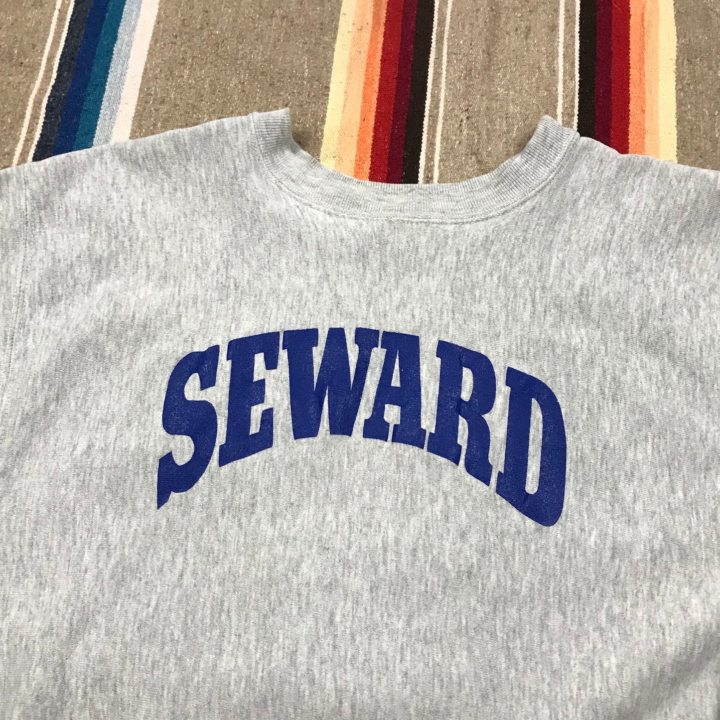 1980s Champion Reverse Weave Sweatshirt Seward Made in USA Size L/XL