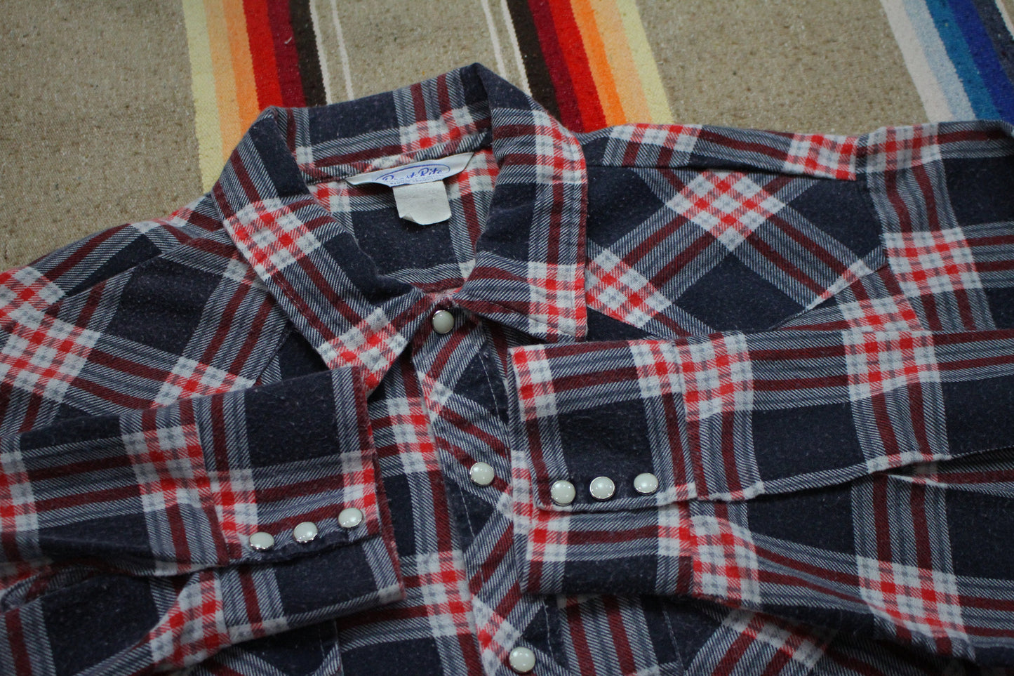 1970s/1980s Prest-Rite Printed Flannel Westen Shirt Size L