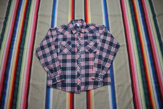 1970s/1980s Prest-Rite Printed Flannel Westen Shirt Size L