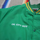 1980s Pla-Jac by Dunbrooke Oil City Ikes Tri County Pistol Team Satin Bomber Jacket Made in USA Size XL/XXL
