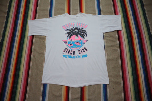 1980s 1987 Myrtle Beach Beach Club T-Shirt Made in USA Size XL