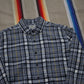 2000s/2010s LL Bean Grey Plaid Flannel Button Down Shirt Size L