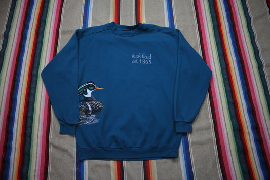 1990s 1994 Duck Head Wraparound Mallard Duck Print Sweatshirt Size XL/XXL