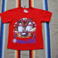 1990s 1996 Warner Bros Looney Tunes Philadelphia Phillies Taz Catcher Mask Baseball T-Shirt Made in USA Womens Size S