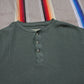 1990s/2000s Naturalife Long Sleeve Henley Thermal T-Shirt Size XL/XXL