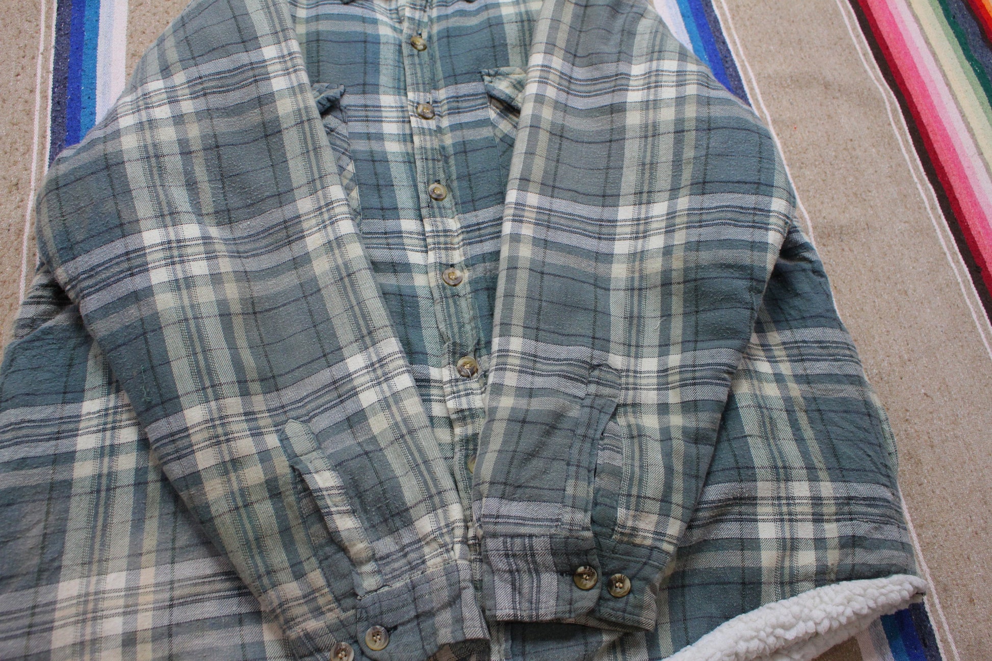 1990s/2000s Northwest Territory Sherpa Lined Flannel Shirt Jacket Shacket Size XL