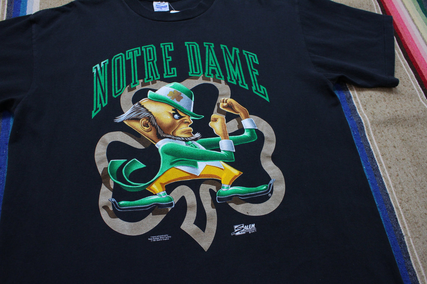 1990s 1991 Salem University of Notre Dame Fighting Irish NCAA T-Shirt Size L