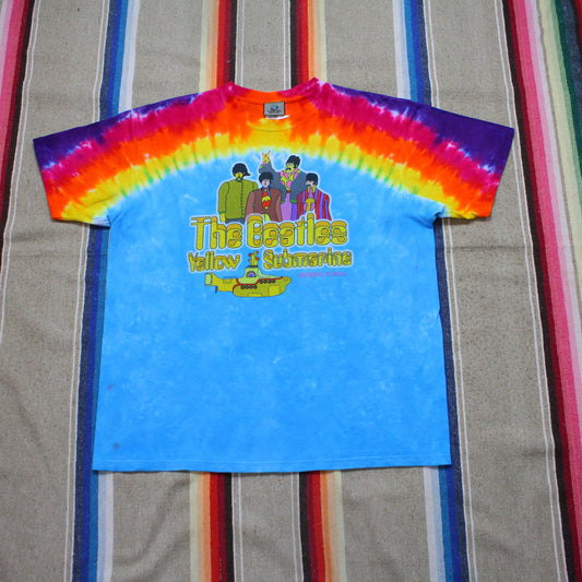 2000s 2005 Liquid Blue The Beatles Yellow Submarine Nothing is Real Tie-Dye T-Shirt Size L