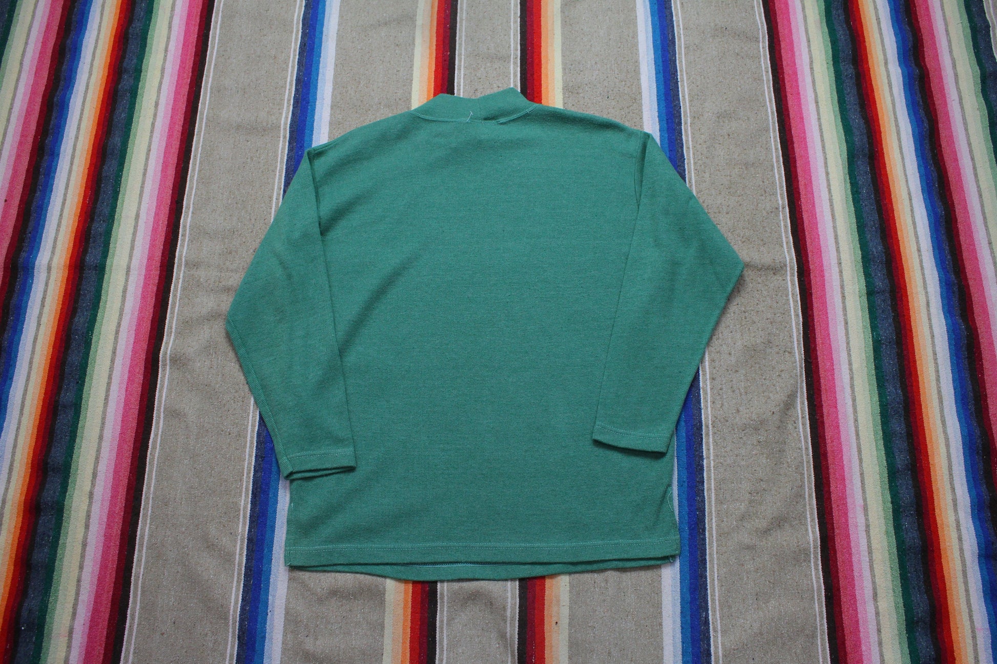 1990s/2000s Marla Kim Green Long Sleeve Mock Neck T-Shirt Womens Size XL