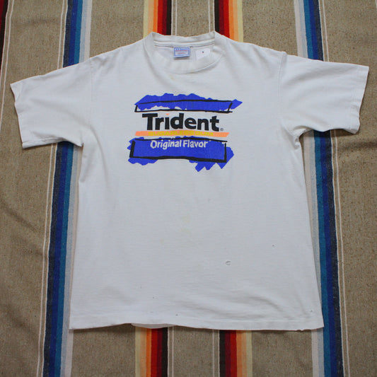 1990s MTV Beach Trident Gum Promotional T-Shirt Made in USA Size M