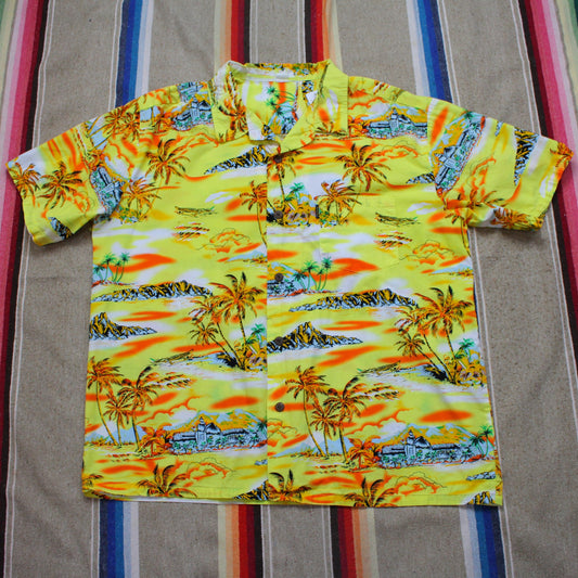 1990s Palmwave Tropical Print Shortsleeve Hawaiian Shirt Size XXL