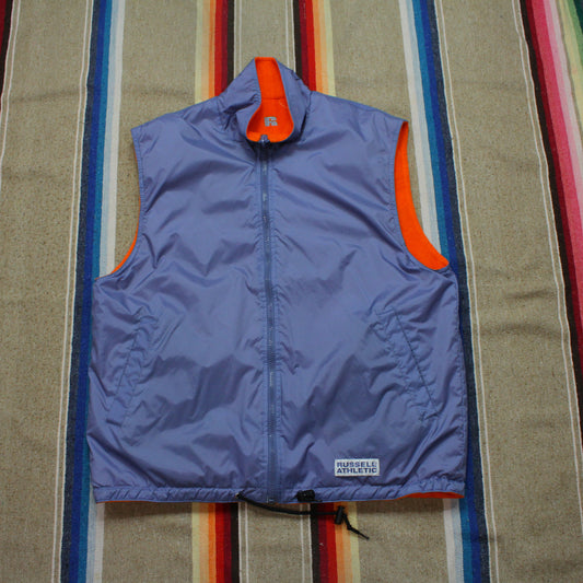 1990s/2000s Russell Athletic Reversible Fleece Nylon Vest Jacket Size M/L