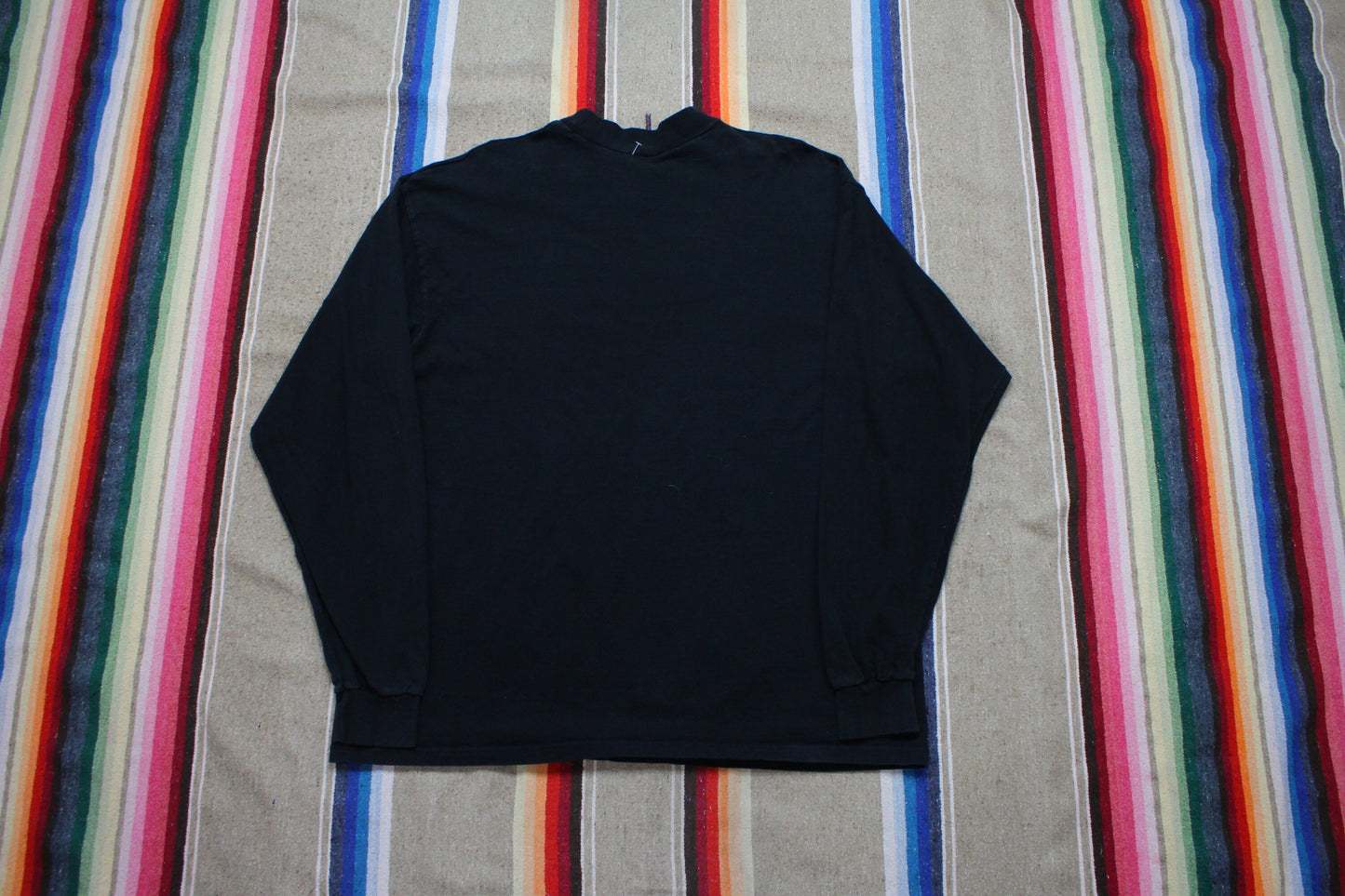 1990s/2000s Blank Black Long Sleeve T-Shirt Size XL