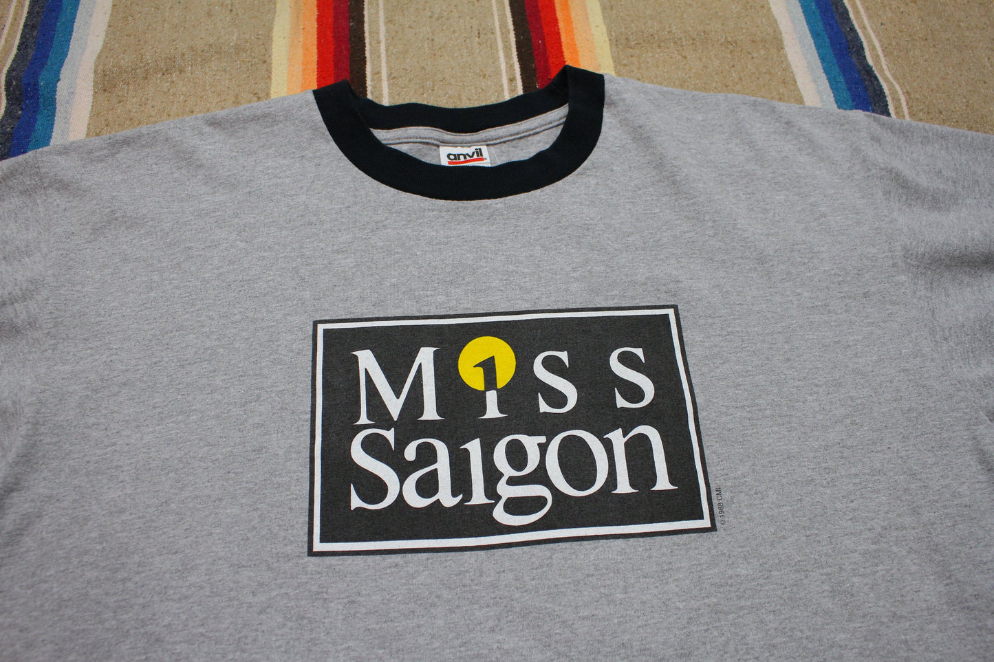 1990s/2000s Miss Saigon Broadway Musical Ringer T-Shirt Size L/XL