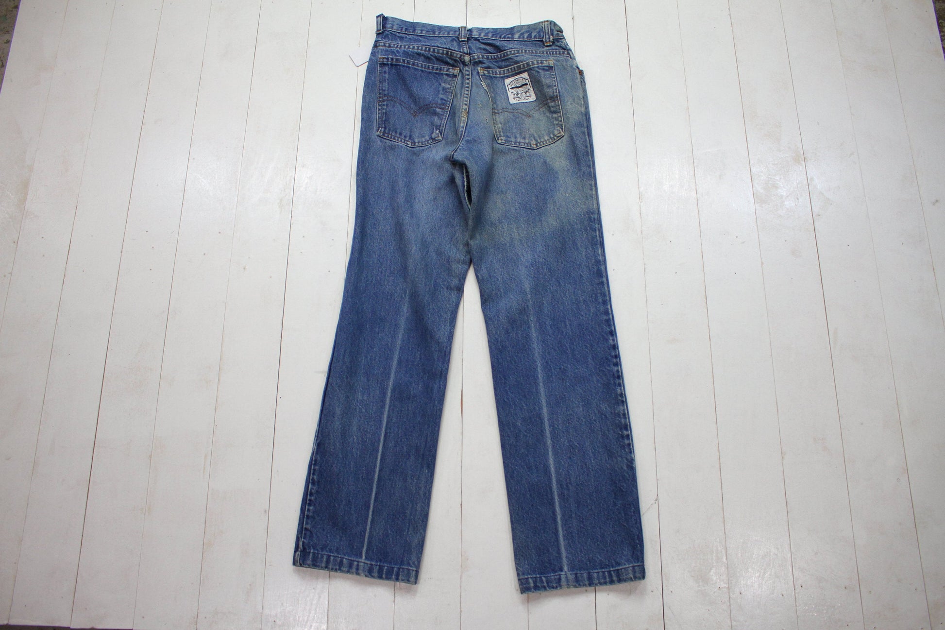 1980s Levi's White Label High Rise Blue Denim Jeans Made in USA Size 26x28.5