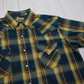 1980s/1990s Ely Cattleman Plaid Snap Closure Short Sleeve Western Shirt Size L/XL